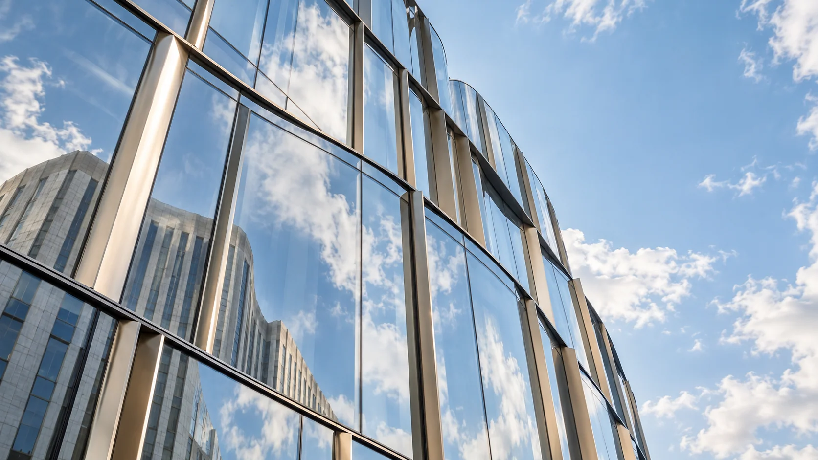 Light across a modern building facade